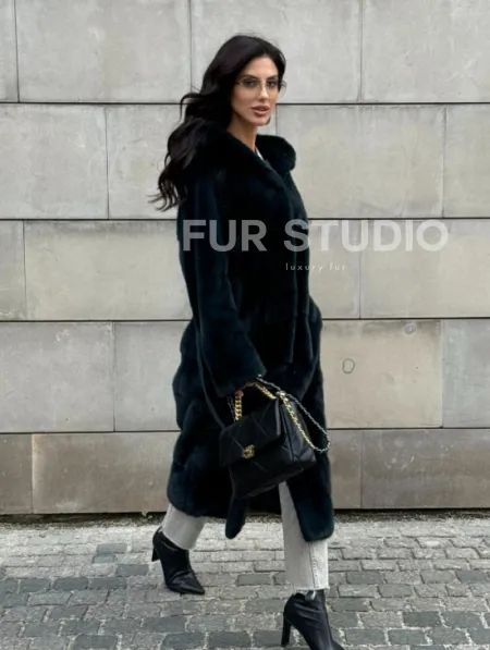 Шуба из аукционной норки NAFA с капюшоном - фото 12