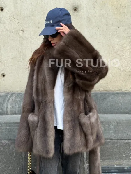 Шуба из меха куницы - автоледи - фото 8