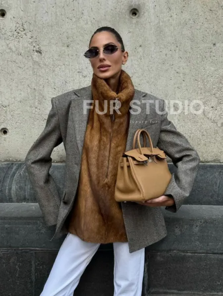 Меховая манишка из норки - фото 5