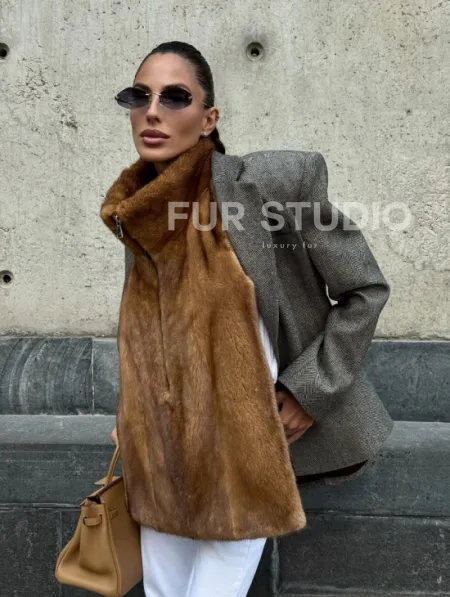 Меховая манишка из норки - фото 8