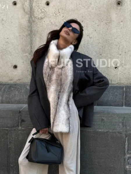 Женская манишка из норки крестовки - фото 15