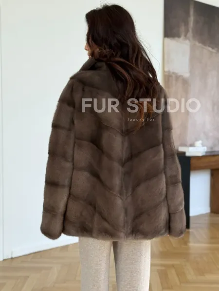 Шуба сasual art из меха норки lavender - фото 3