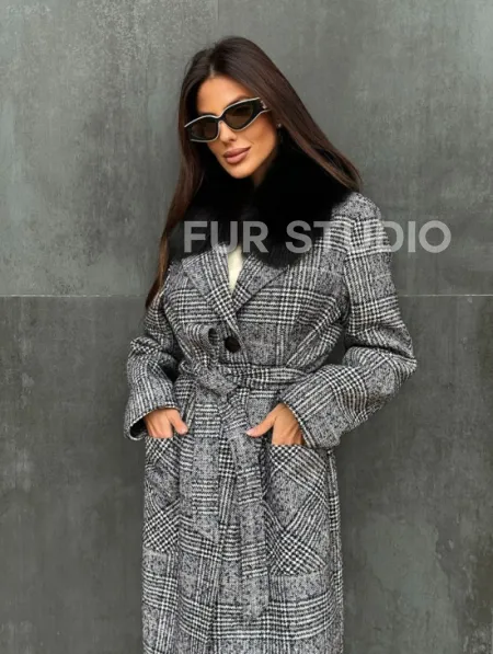 Пальто зимнее с мехом - фото 8