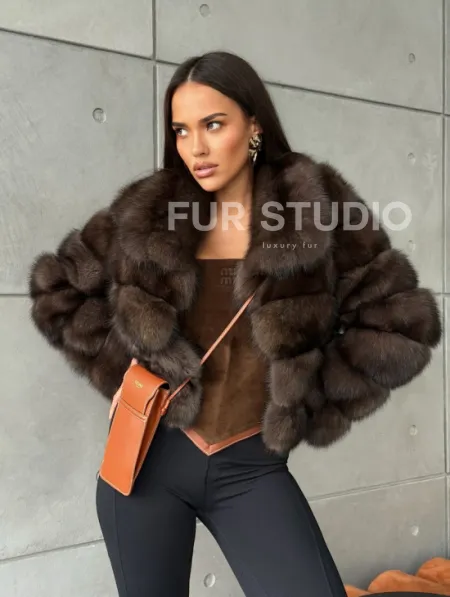 Короткая шуба из баргузинского соболя - фото 12