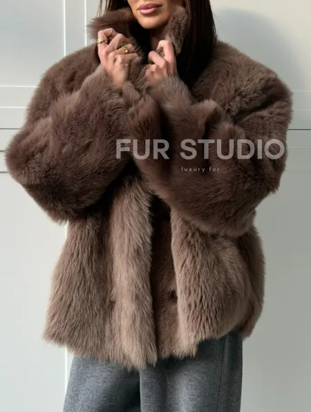 Дубленка из тосканы цвет taupe - фото 3