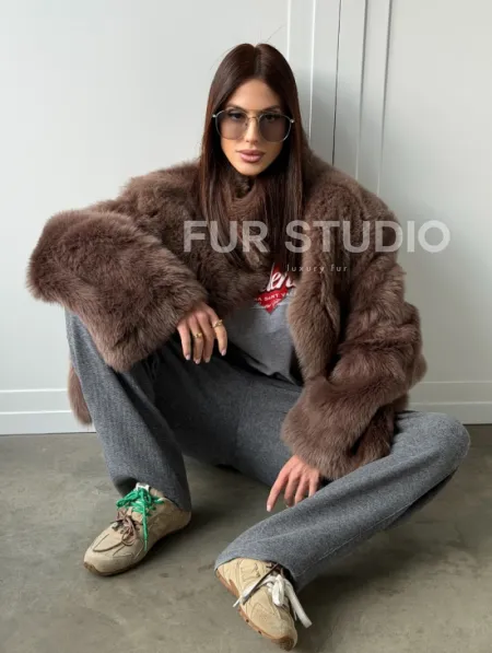 Дубленка из тосканы цвет taupe - фото 11