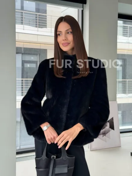 Укороченный норковый жакет - фото 13