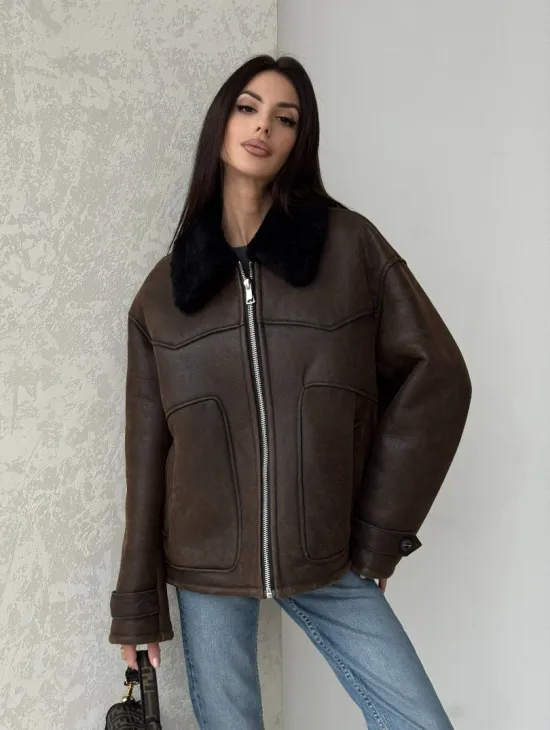 Молодежная куртка - дубленка 