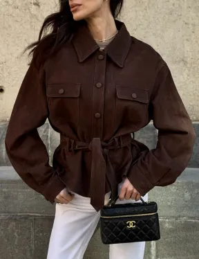 Женская куртка - рубашка из замши - фото 3