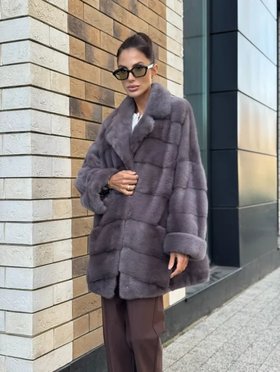 Шуба норковая - жакет лаванда - фото 10