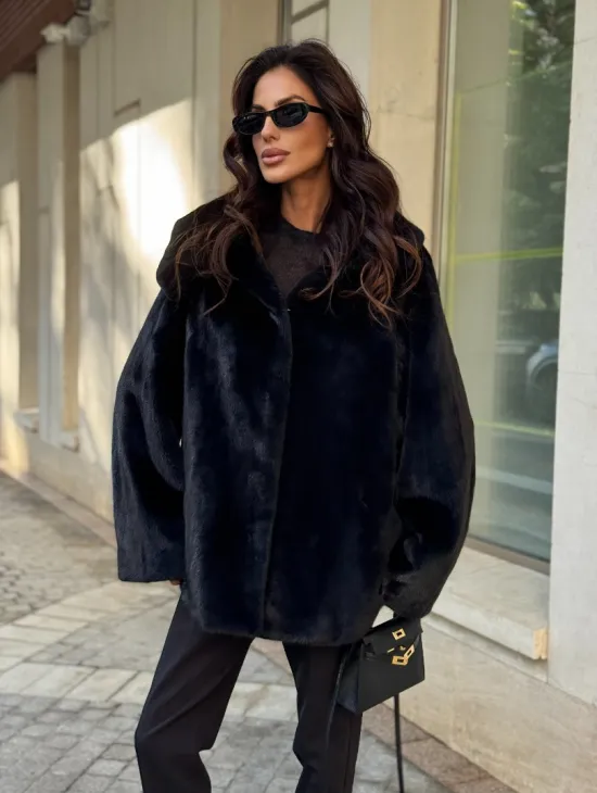 Шуба куртка из норки - черная - фото 6