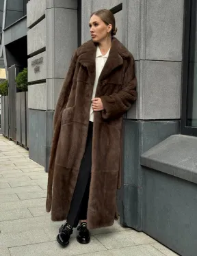 Норковая шуба - цвет соболь - фото 12