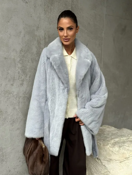 Полушубок из голубой норки - фото 10