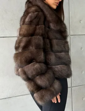 Короткая шуба из баргузинского соболя - фото 5