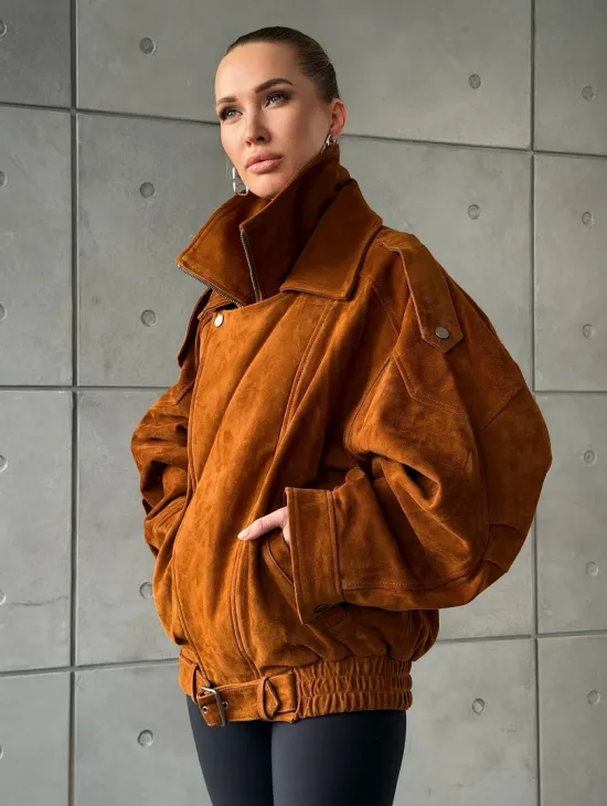 Замшевая куртка-косуха - фото 11