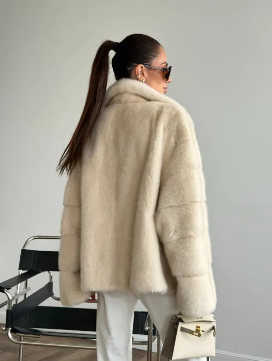 Женский норковый полушубок - фото 11