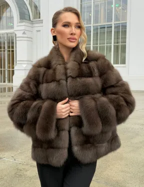 Меховой жакет из куницы - фото 18