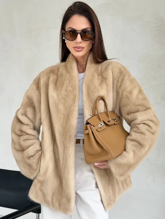 Жакет из натурального меха норки - Palomino - фото 6