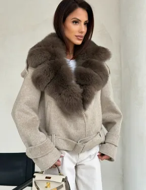 Куртка - пальто с мехом финского песца - фото 4