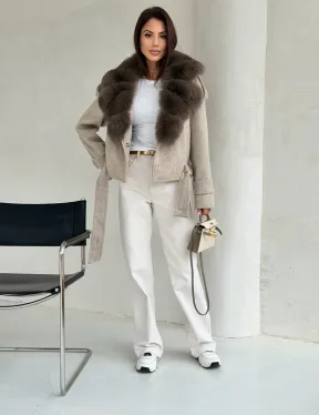 Куртка - пальто с мехом финского песца - фото 6