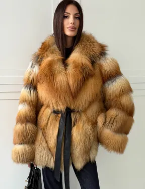 Шуба из лисы огневки - оверсайз - фото 5