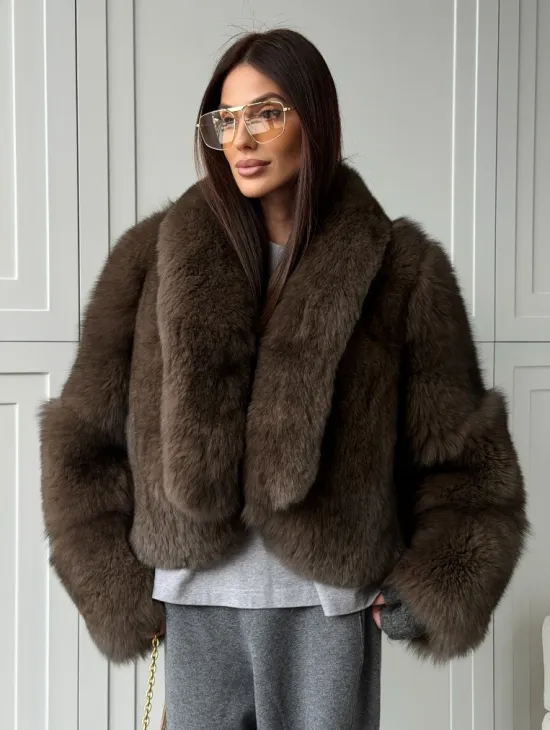 Кроп-шуба из меха песца - фото 13