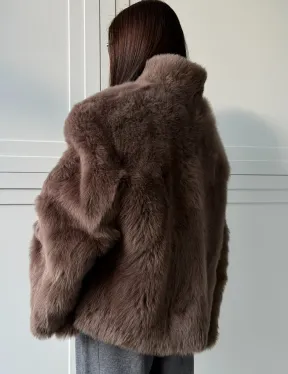 Дубленка из тосканы цвет taupe - фото 5