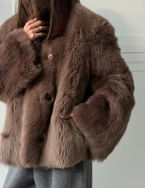 Дубленка из тосканы цвет taupe - фото 4