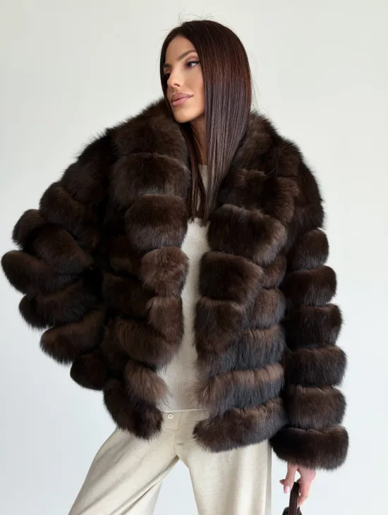 Шуба песцовая под соболь - фото 6