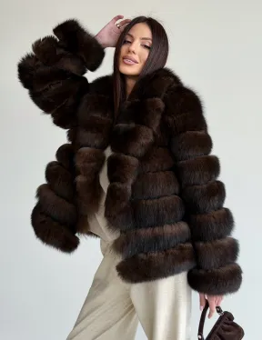 Шуба песцовая под соболь - фото 8