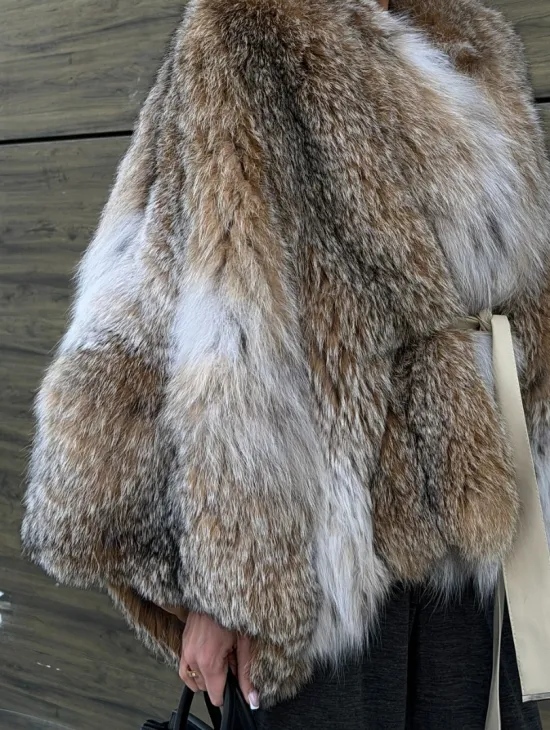 Шуба - летучка из меха рыси - фото 1