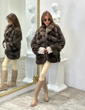 Стильный жакет из меха соболя - фото 6